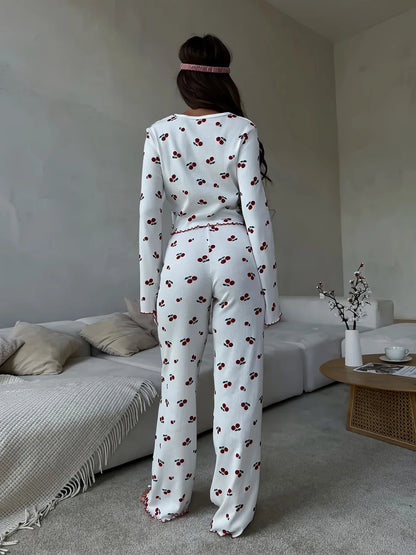 Pyjama à Cerises Femme – Ensemble 2 Pièces Style Y2K
