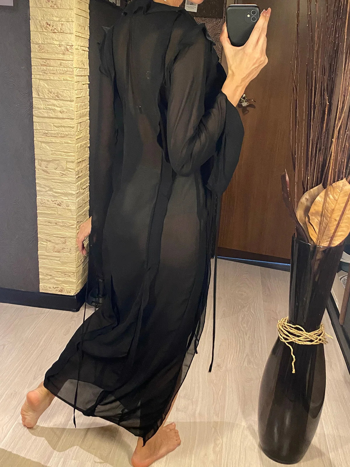 Robe de plage longue fendue pour femmes