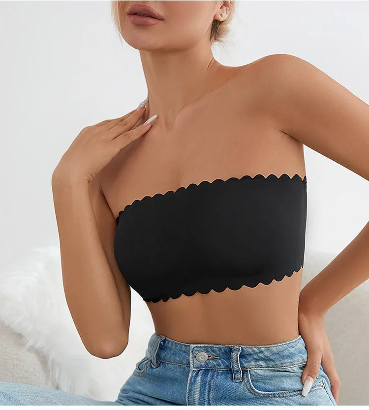 Soutien-gorge rembourré sans bretelles et antidérapant pour femmes