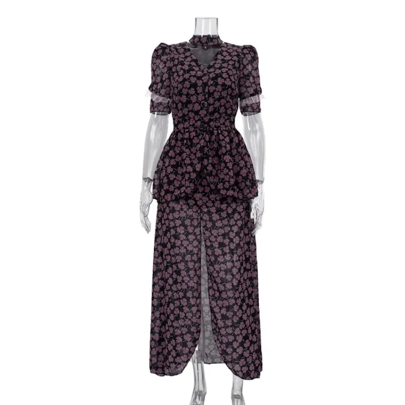 Robe longue à imprimé floral pour femmes