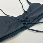 Maillot de bain brésilien deux pièces à lacets pour femmes