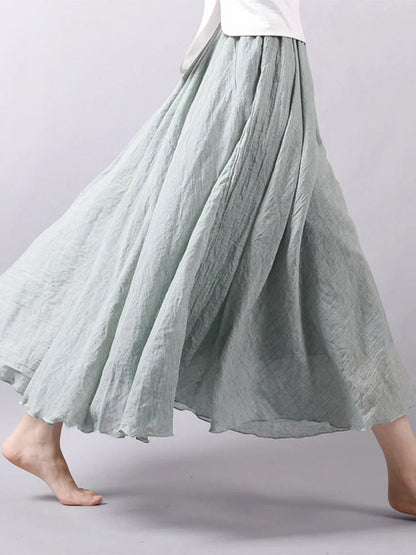 Jupe Longue Femme en Lin – Taille Haute