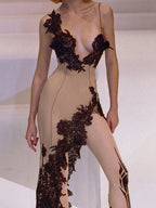 Robe de soirée avec dentelle pour femmes
