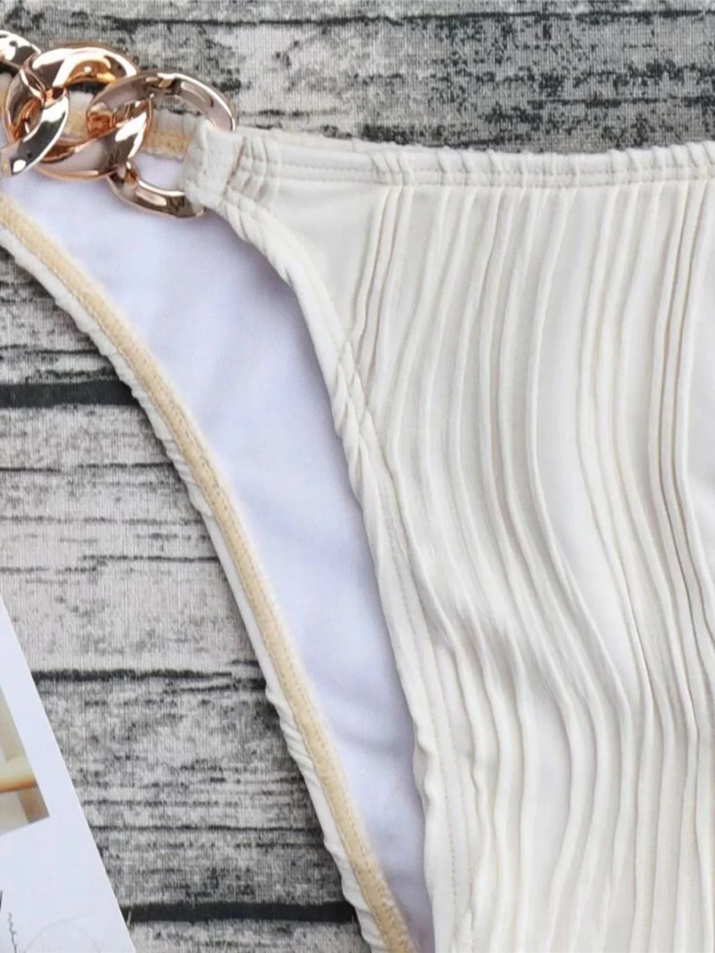 Maillots de bain deux pièces avec anneaux en métal pour femmes