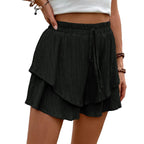 Short Buggy décontracté de couleur unie pour femmes