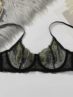 Soutien-gorge sexy en dentelle florale brodée pour femmes