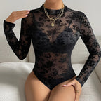 Body bustier sexy en maille imprimé pour femmes