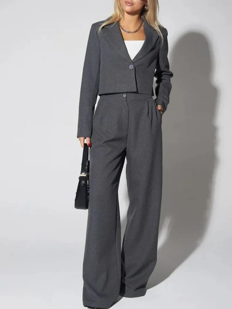 Ensemble deux pièces tailleur et pantalon pour femmes
