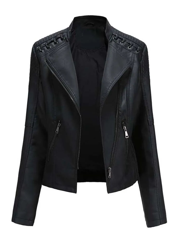 Veste en cuir Slim pour femmes