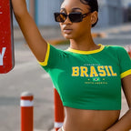 T-shirt court sexy et décontracté pour femmes