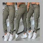 Pantalon cargo à revers pour femmes