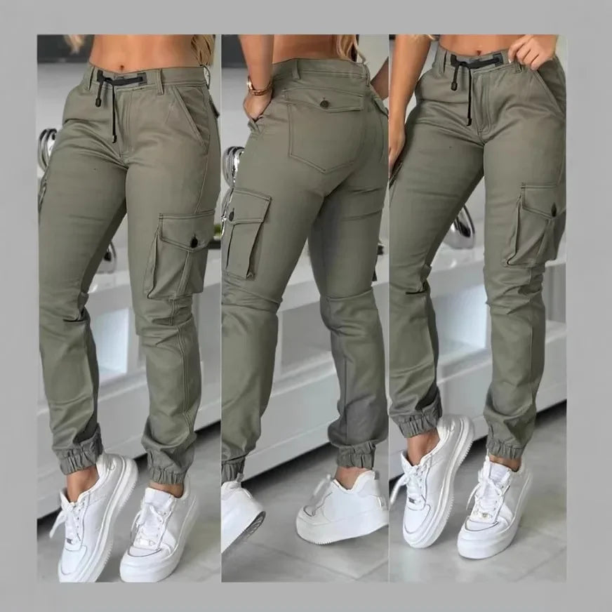 Pantalon cargo à revers pour femmes
