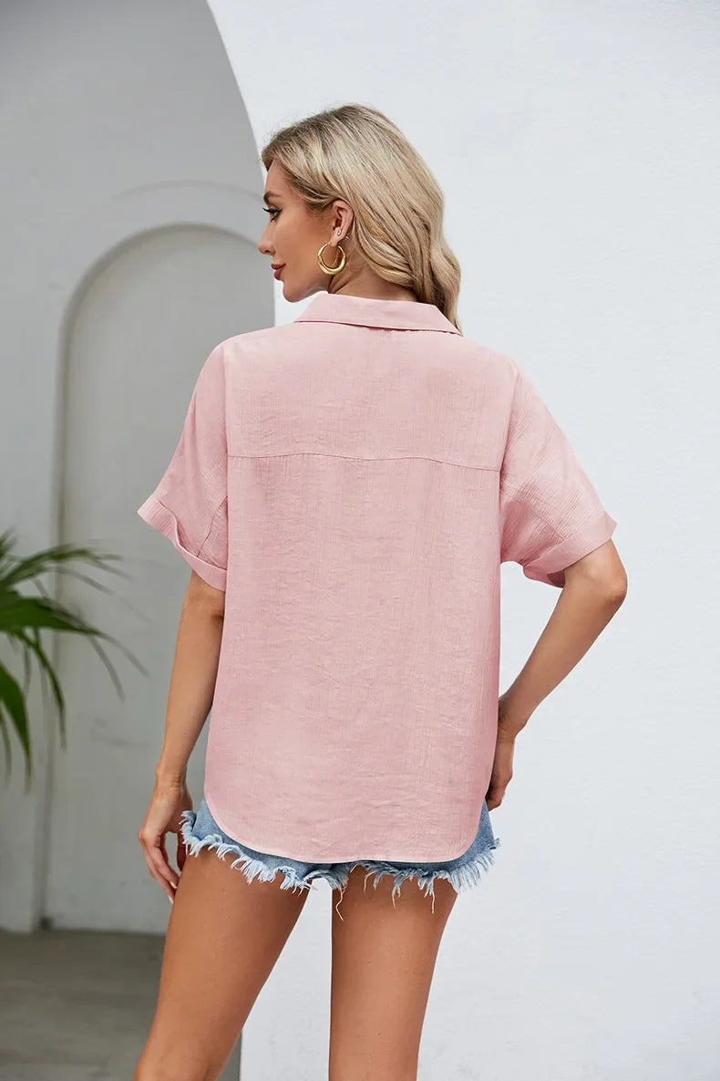 Chemise respirante à manches courtes pour femmes