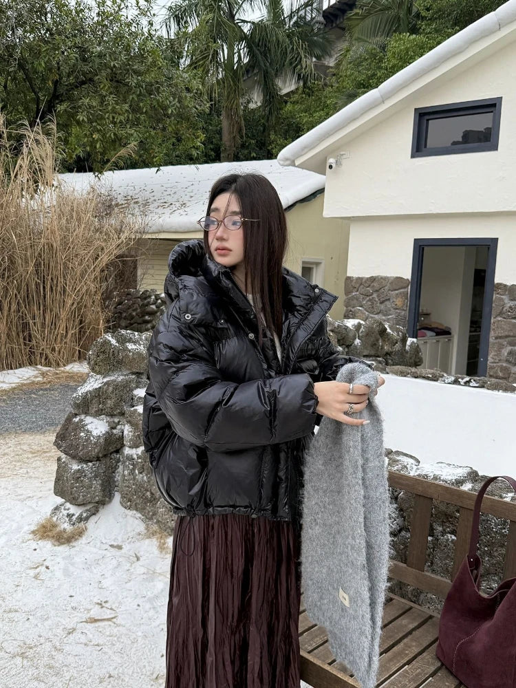 Doudoune courte polyvalente à capuche pour femmes