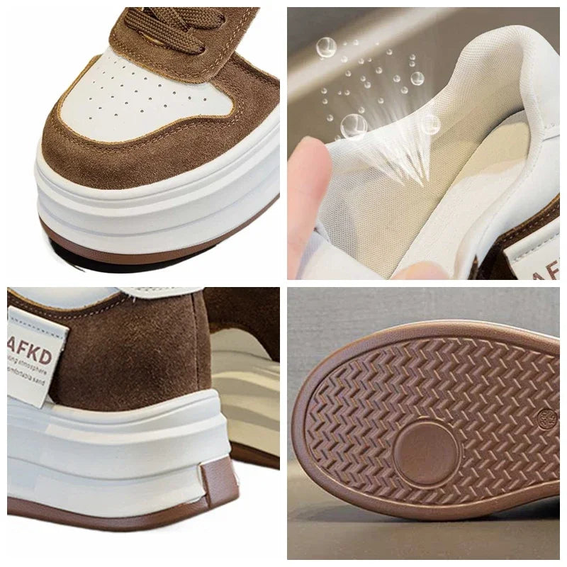 Baskets en cuir véritable pour femmes