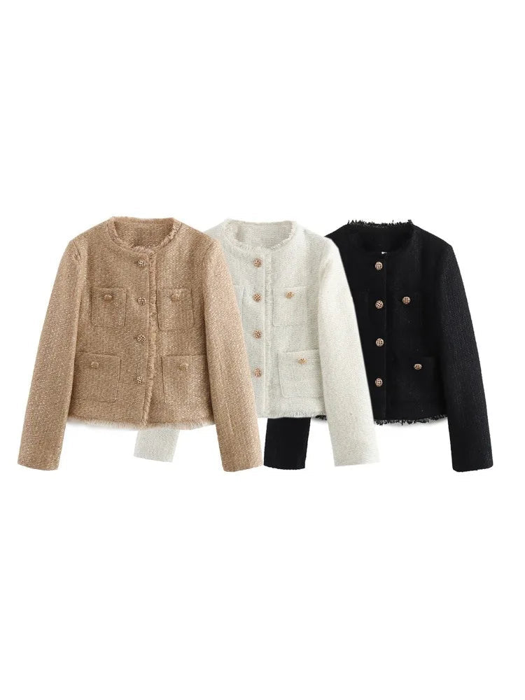 Veste en tweed basique chic pour femmes