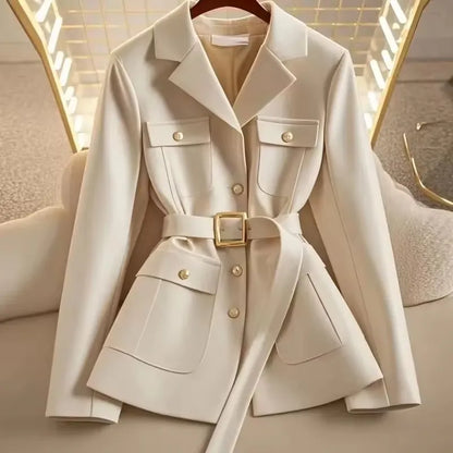 Veste Boutonnée Femme – Ceinture à Nouer