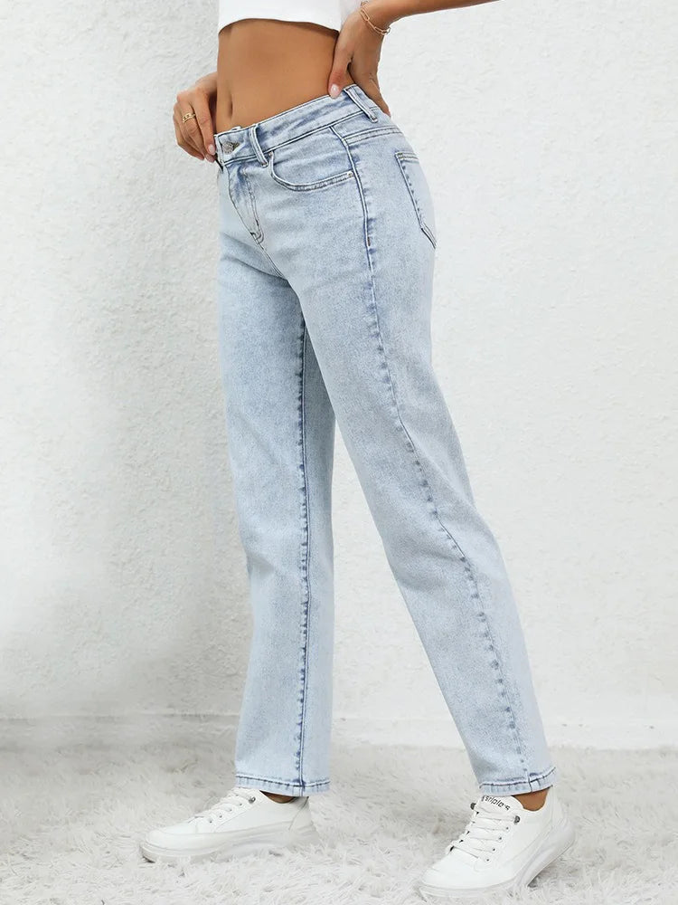 Jean taille moyenne vintage américain pour femmes