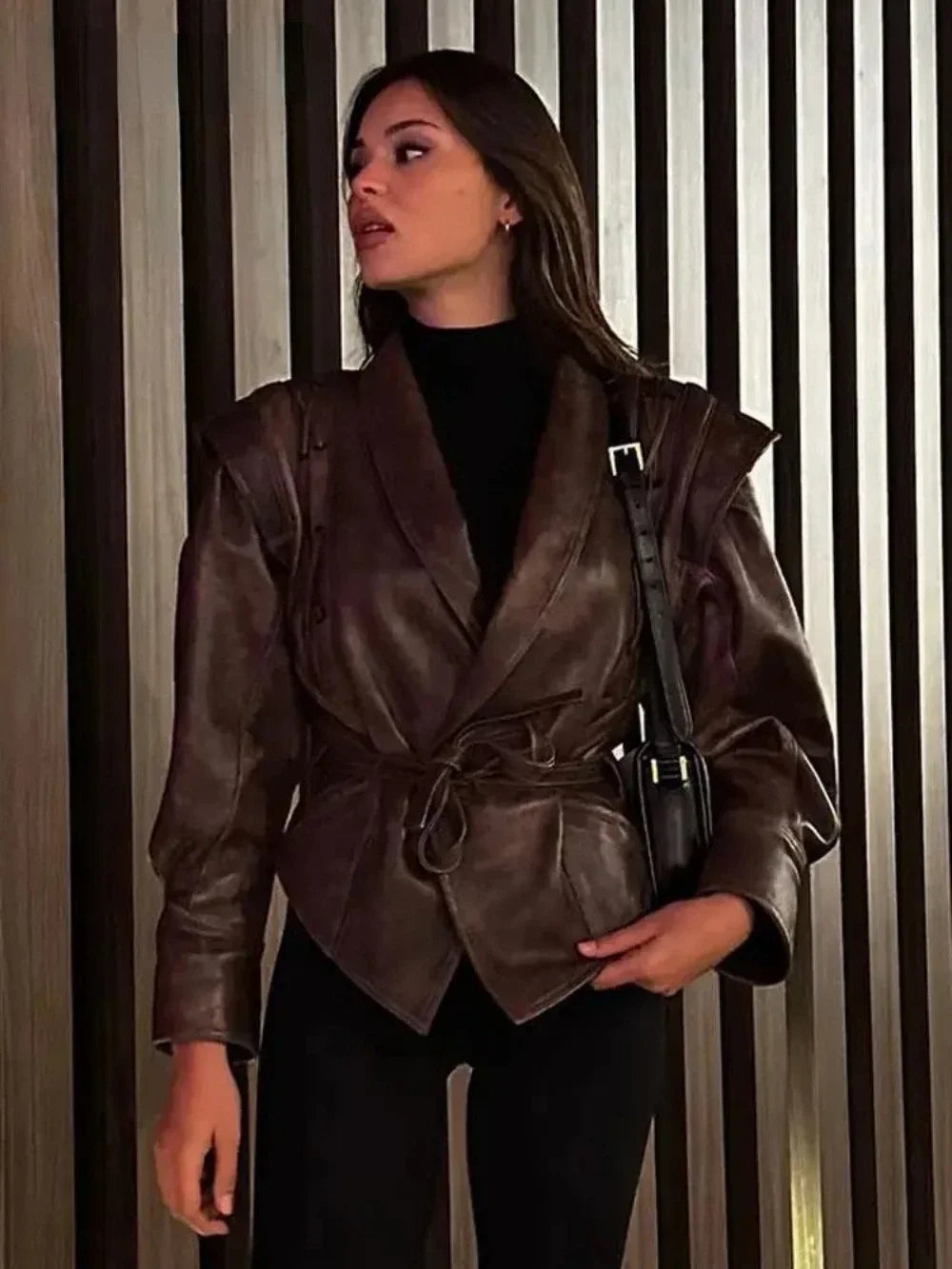 Veste en similicuir pour femmes