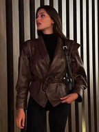 Veste en similicuir pour femmes