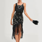 Robe à franges et paillettes des années 1920 pour femmes