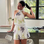 Robe mini dos nu à imprimé floral pour femmes