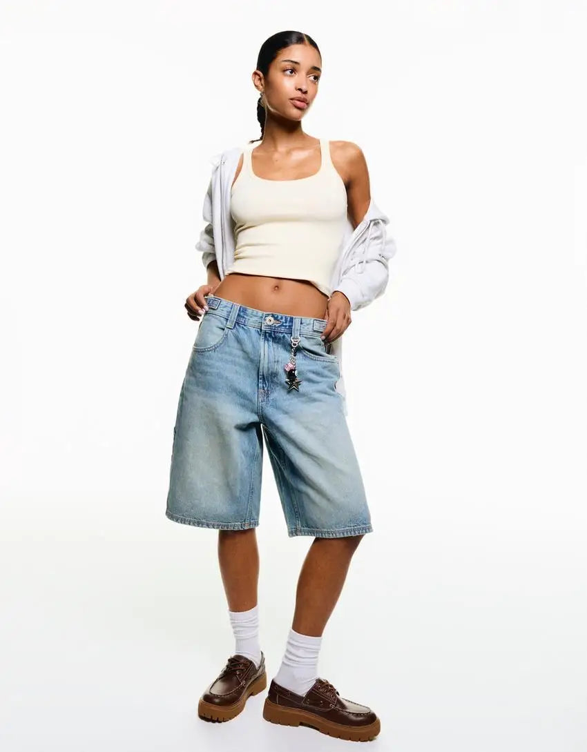 Jean ample taille moyenne pour femmes