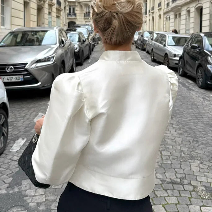 Chemisier décontracté à manches bouffantes pour femmes