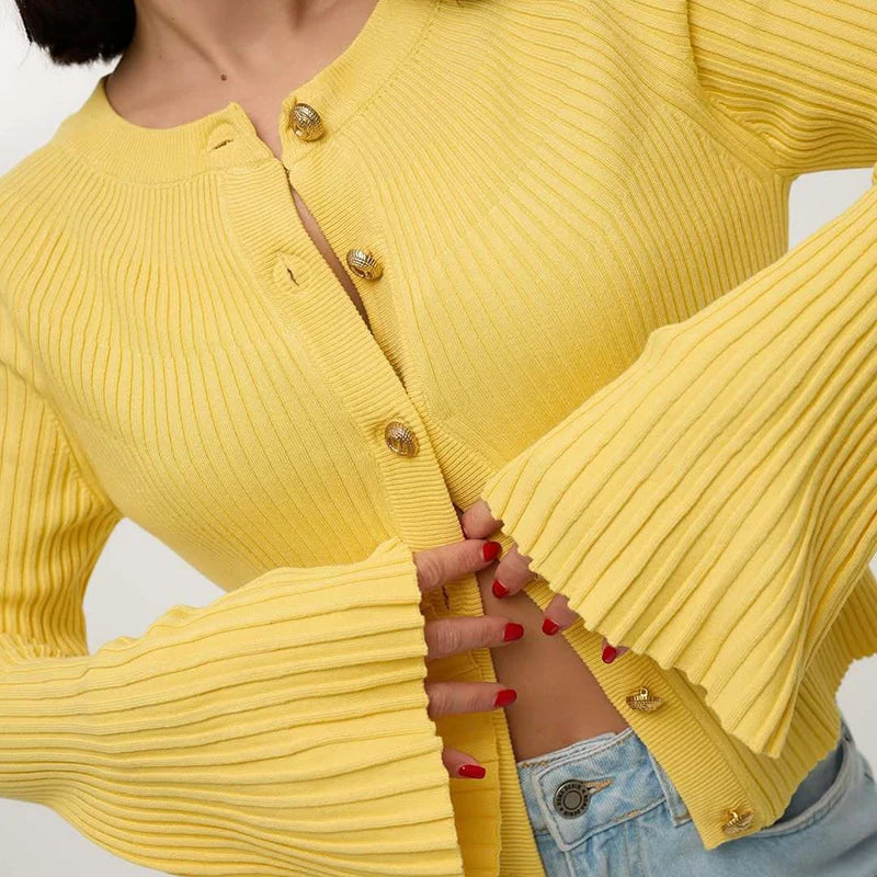 Cardigan manches évasées pull pour femmes