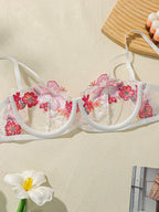 Ensemble de lingerie vintage brodée florale pour femmes