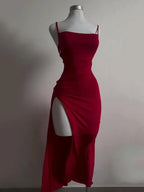 Robe longue rouge élégante pour femmes
