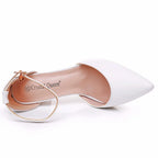 Sandales pointues en cuir talons pour femmes