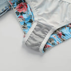 Ensemble bralette et culotte assortie à imprimé floral pour femmes