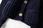 Cardigan à manches et col rond pour femmes