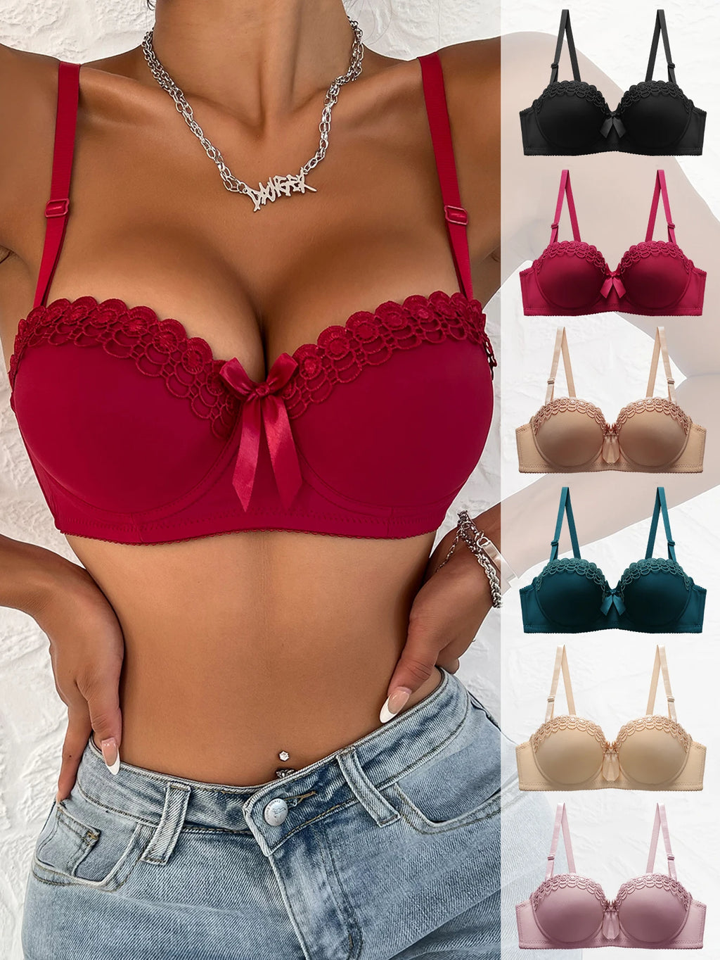 Soutien-gorge à fleurs brodées pour femmes