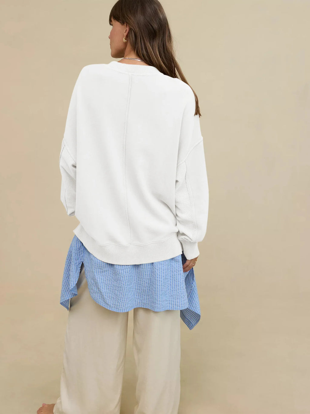 Sweat à capuche ample et décontracté à col rond pour femmes