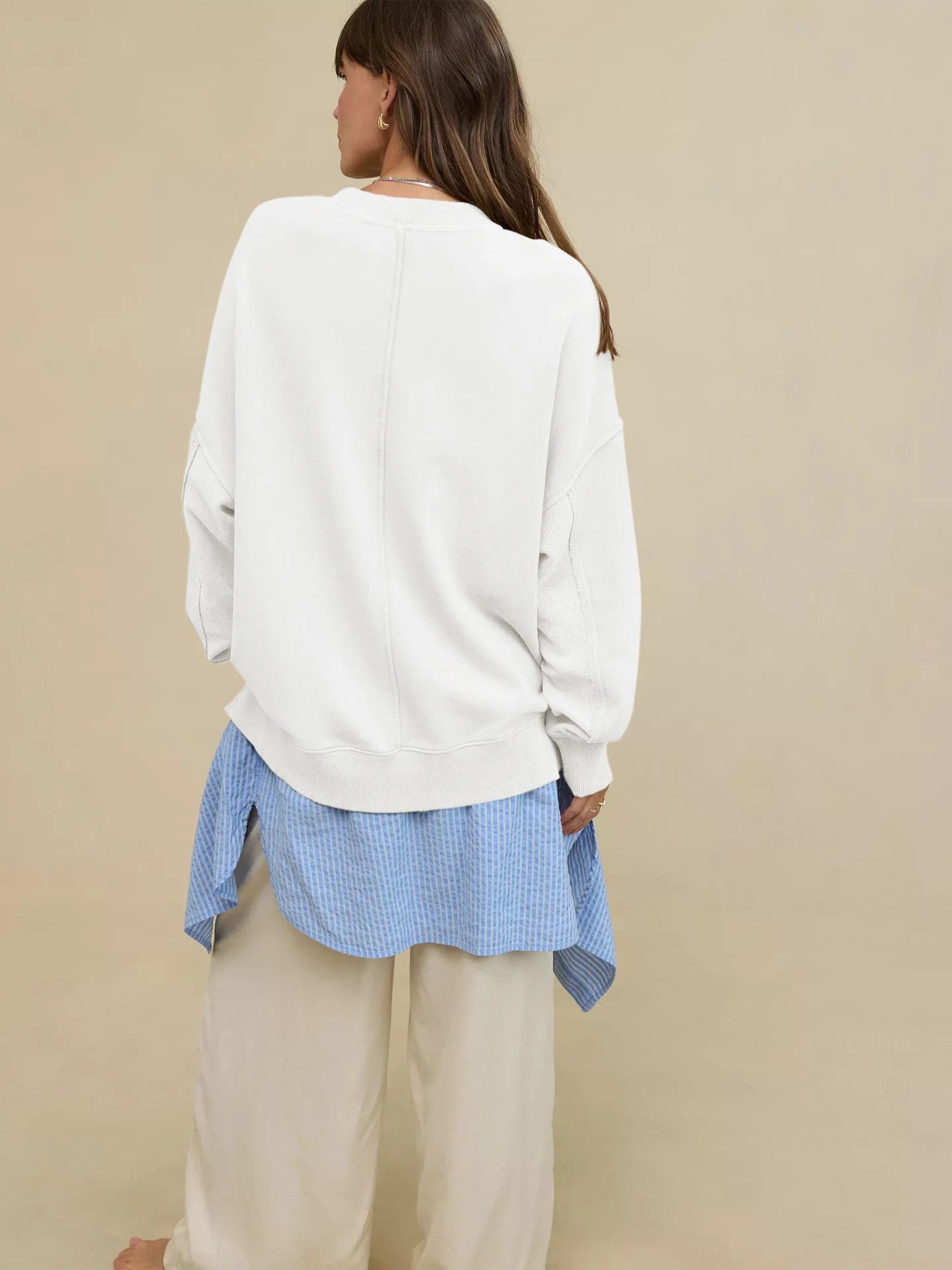 Sweat à capuche ample et décontracté à col rond pour femmes