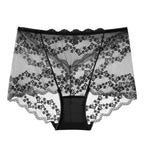 Culotte sexy en dentelle brodée de fleurs pour femmes