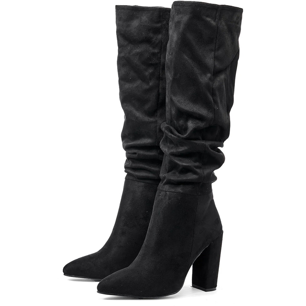 Bottes hautes à bout pointu tendance pour femmes
