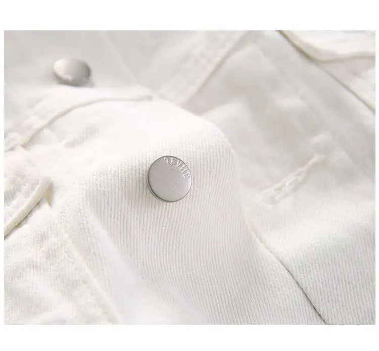 Veste en jean blanc pour femmes