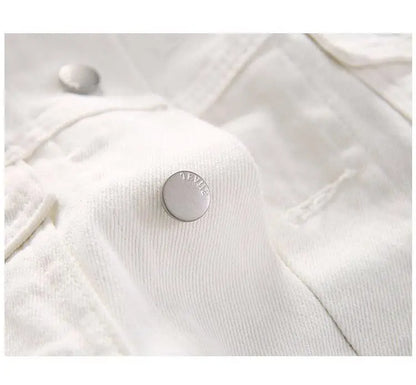 Veste en Jean Blanche Femme – Style Urbain