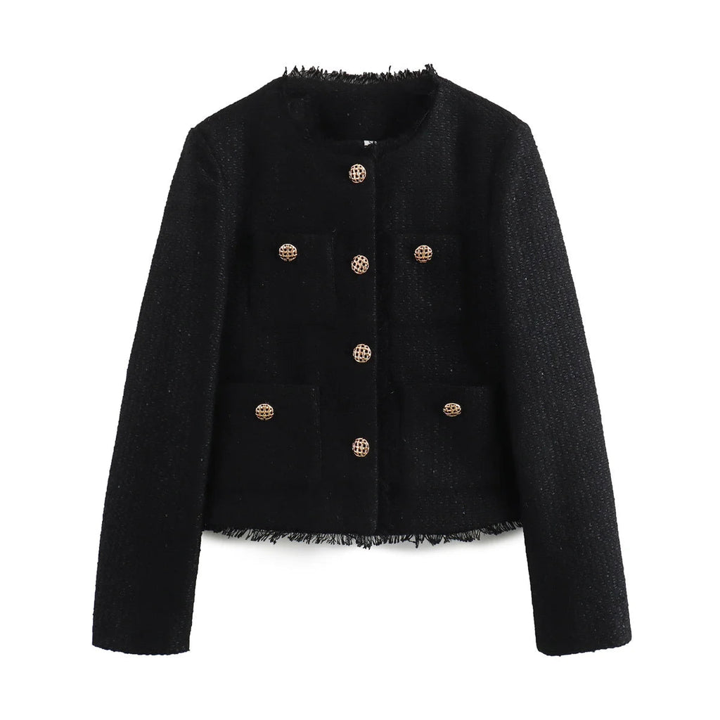 Veste en tweed basique chic pour femmes