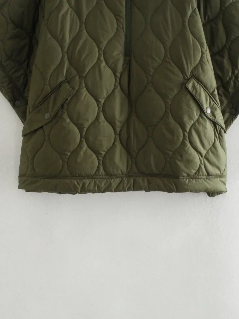 Veste matelassée en coton uni tendance pour femmes