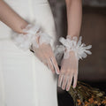 Gants en tulle à bord à volants doux pour femmes