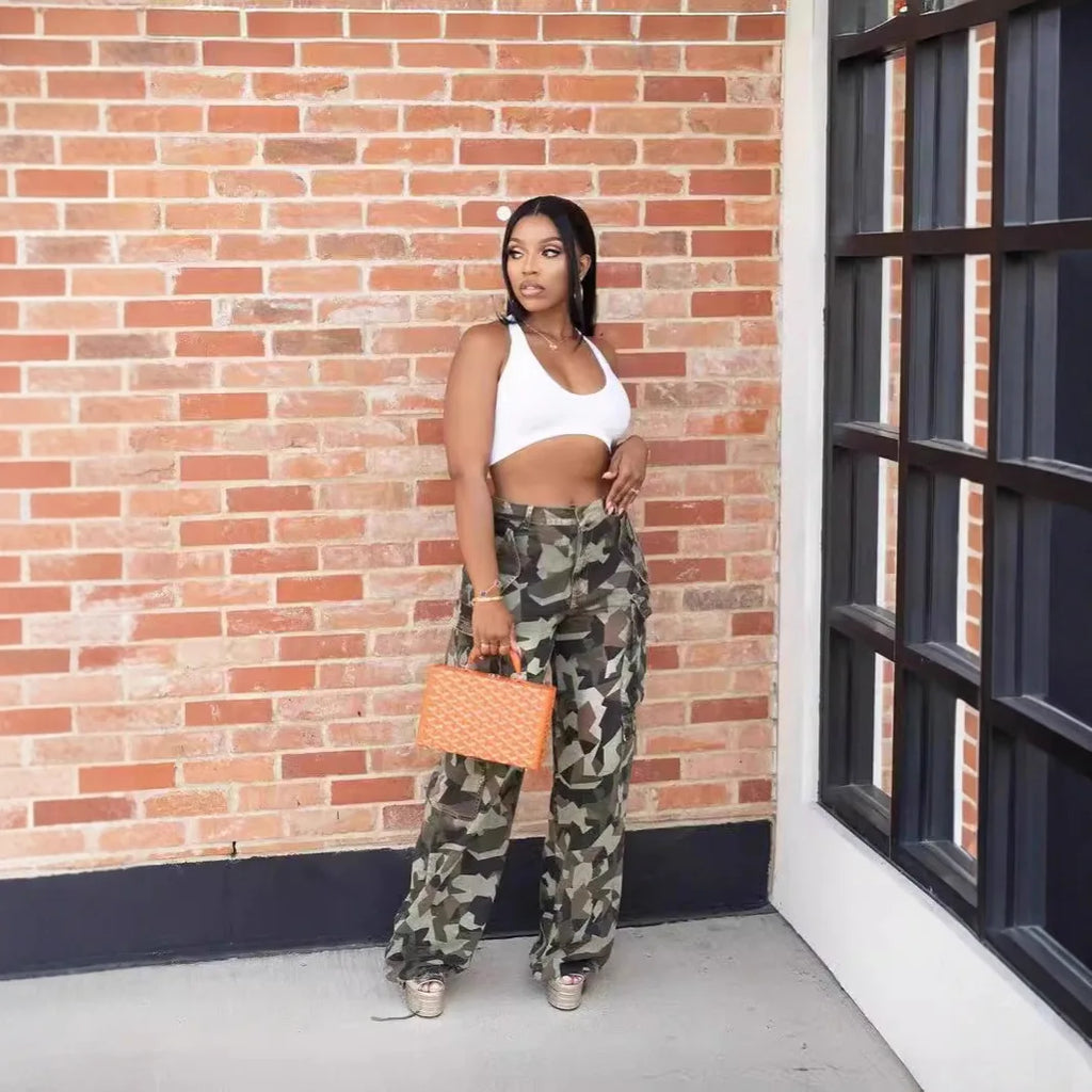 Pantalon long camouflage tendance pour femmes