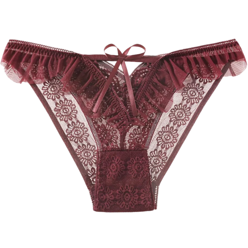 Culotte en dentelle française taille basse pour femmes