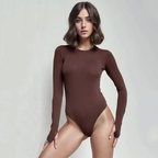 Body moulant mince à manches longue pour femmes