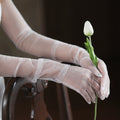 Gants longs blancs en tulle transparent pour femmes