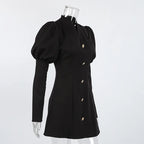Robe courte à manches bouffantes pour femmes