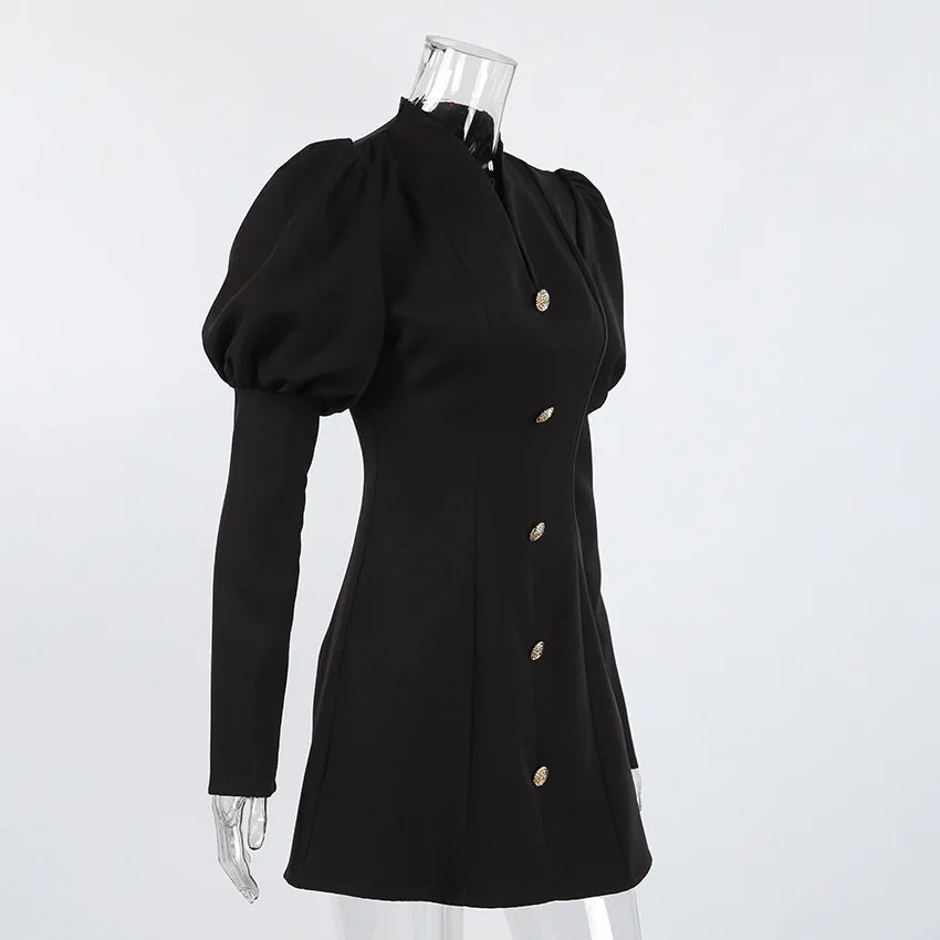 Robe courte à manches bouffantes pour femmes